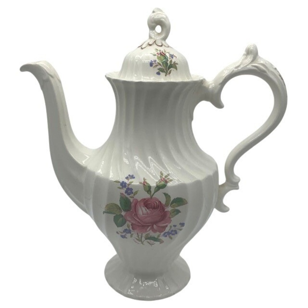 Vintage Myott Rose L429 Olde Chelsea Coffee Pot Rose Staffordshire Cottagecore